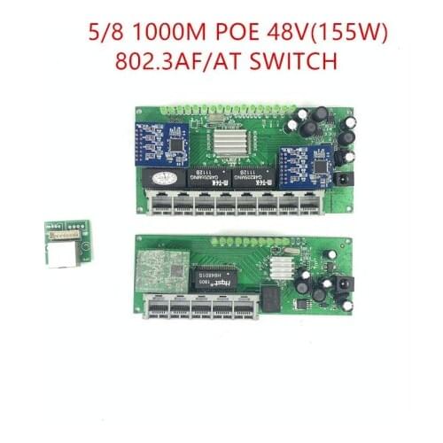 5/8 port mini poe Gigabit switch module 48V2A 96w-144w 3 port 10/100/1000M switch module PCBA Motherboard RJ45 POE switch