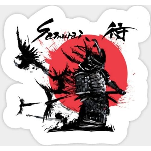 Personality Samurai Japanese Retro Art Print Bushido Car Stickers Motorcycle Decals Waterproof Sunscreen PVC 14cm X 14cm