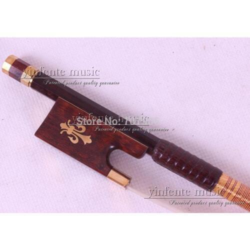 One pcs Snake Wood Violin Bow 4/4 Straight Pretty inlay High Quality # R 11