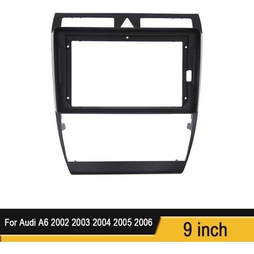Fascia For Audi A6 2002 2003 2004 2005 2006 9 inch Car Android Radio Navigation DVD Dashboard Black ABS Trim Fascia Frame
