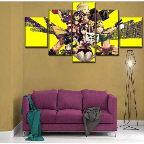 5 Piece Wall Art Canvas Posters Anime Manga Music Girl Orchestra Figure Prints Home Decor Pictures Modern Living Room Decoration