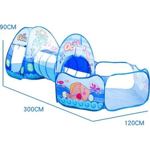 3 in 1 Portable Toy Tent Childrens Tent Toy Ocean Ball Pool Children Tipi Tents Crawling Tunnel Pool Ball Baby Play Tents H