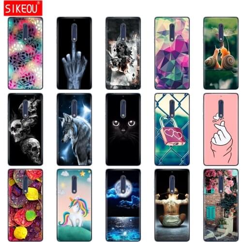 Silicon case for Nokia 1 2 2.1 3 3.1 5 5.1 plus 2018 soft tpu back cover shockproof Coque bumper Cat flower
