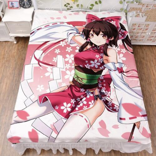 Japan Anime TouHou Project character sexy girl Rumia Hon Meirin Remilia Scarlet bed milk fiber sheet & flannel blanket 150x200cm