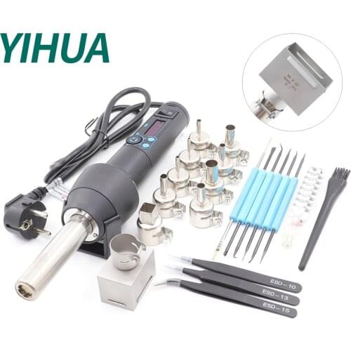YIHUA 8858-I hot air gun EU/US smart digital display constant temperature desoldering station 700W industrial BGA welding tool