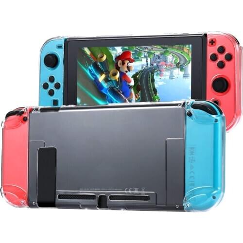 Dockable Protective Case Compatible with Nintendo Switch Separable Crystal Clear Case Compatible for Nintendo Switch Controller