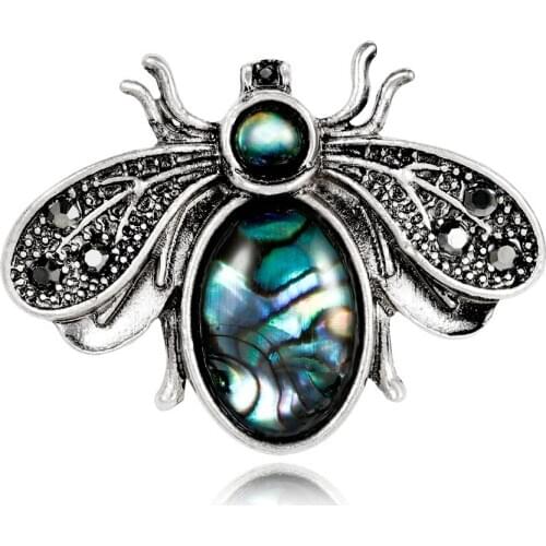 Natural Abalone Shell Bee Animal Brooches Pin Jewelry For Women Decorations Accessories insect Jewelry Cute Gifts AG062