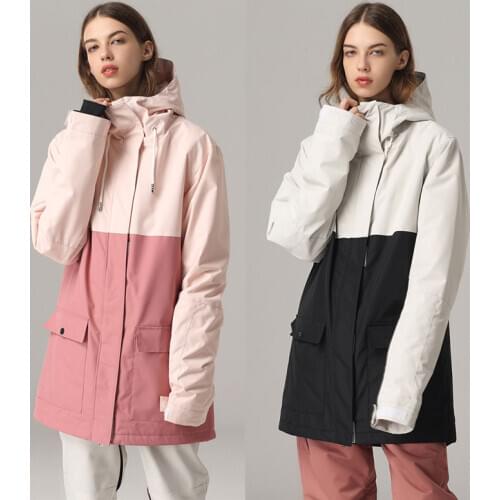 Women Ski Jacket New Winter Warm Windproof Waterproof Mid-length Skiing Snowboard Jacket Female Outdoor Breathable Snow Coat
