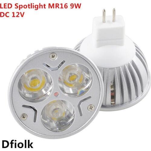 10pcs New Dimmable MR16 9W EPISTAR LED Light Spotlight Warm White White Cool White Spotlight Lamp Bulb Free Shipping