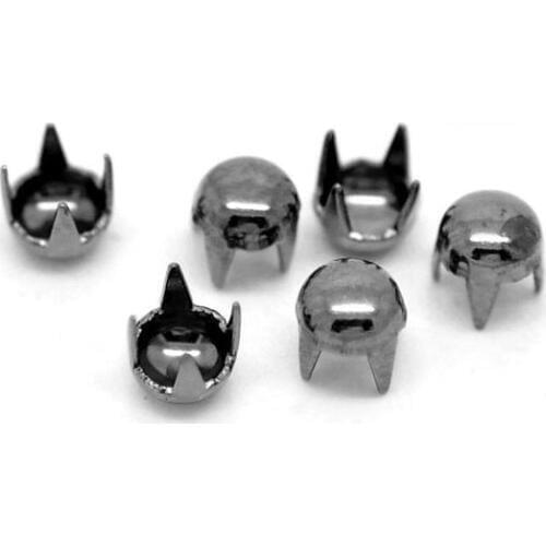 1000 Gunmetal Rivet Stud Spikes - 8mm - 4 Legs - Metal - Rivets Studs Spike