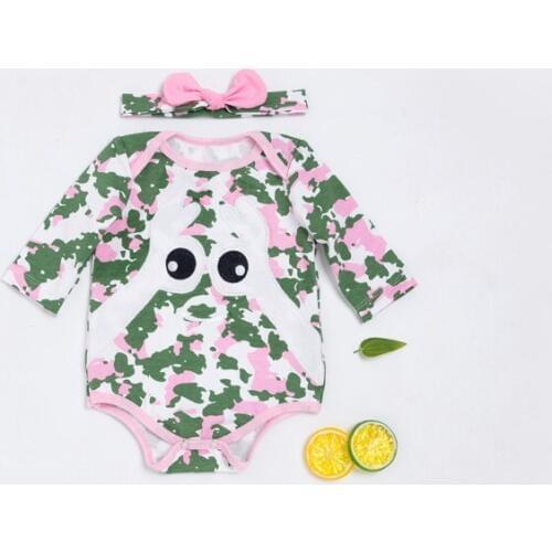 20-22inch DOLLMAI reborn baby girl dolls clothes snow rabbit ear baby romper with headband suit dolls accessories gifts