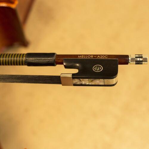 4/4 Size Brazil Wood Black Cello Bow Horsehair Great Resilience Warm Wild Sound MELLOR Advanced Level A20C Parts Accessories