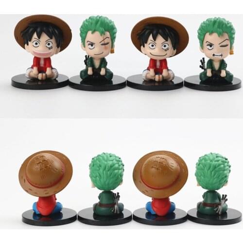 4pcs/set 7.5cm one piece luffy zoro Anime Figure Toy Collection Model Toy Action figure for friends gift