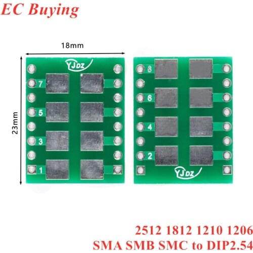 5pcs SMD to DIP Adapter Converter Plate Board Connector 2512 1812 1210 1206 SMA SMB SMC to DIP 2.54MM Patch Turn DIP Adapter