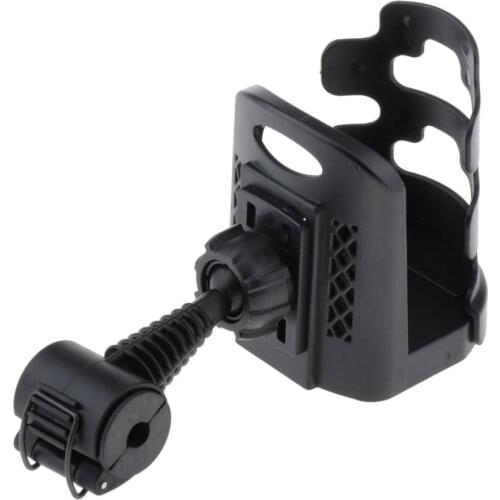 ABS Bicycle Motorcycle bottle Cup Holder Handlebar Clamp Mount Travel Mug Black