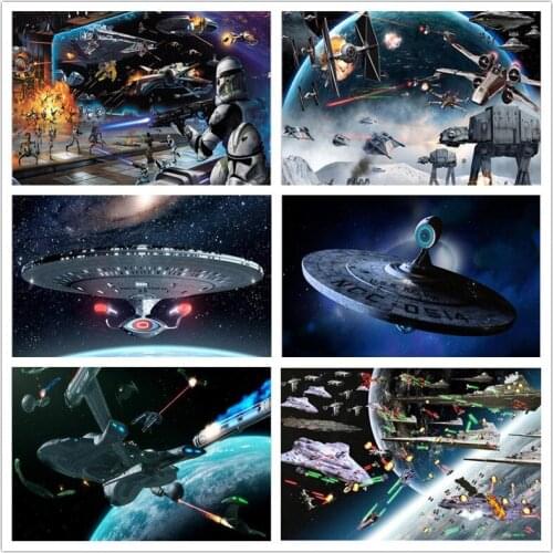 Full Square Round Diamond 5D DIY Diamond Painting Starship 3D Embroidery Totem Cross Stitch Kit Mosaic Painting Home Decoration