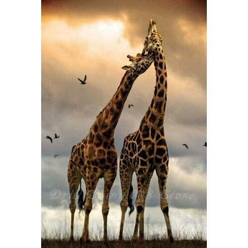 5d diy diamond Painting Animal Giraffes Couple Full Drill Diamond embroidery Cross Stitch Mosaic Craft Kit Home Decor Gift