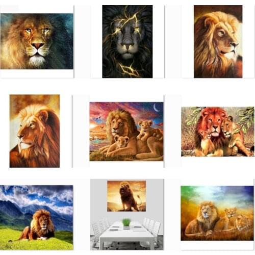 Diamond painting full drill, landscape, diy ,5d, diamond embroidery animal, lion,diamond mosaic painting NEW