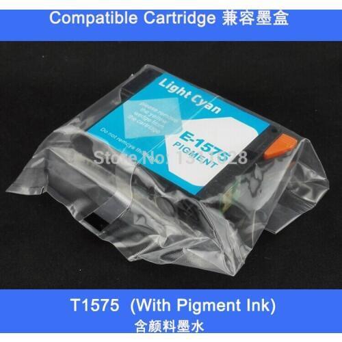 INK WAY Free shipping, 2PCS of T1575 Light Cyan Compatible Inkjet Cartridge for Epson Stylus Photo R3000