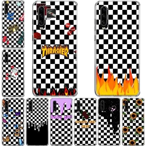 Checkerboard Plaid Checked Checkered Phone Case For Huawei P10 P20 P30 P40 Mate 30 20 10 Lite Pro P Smart Z Plus 2019 2018 Cover