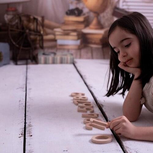 Wooden Numbers Set 0-9 - Wooden Number tiles - Wooden Numbers Montessori - Natural Wooden Numbers Counting Tiles