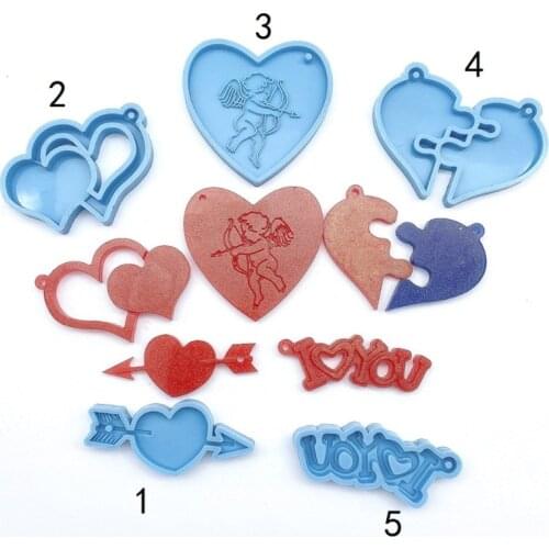 DIY couple friends keychain silicone mold handmade crafts jewelry pendant making tools epoxy resin mold