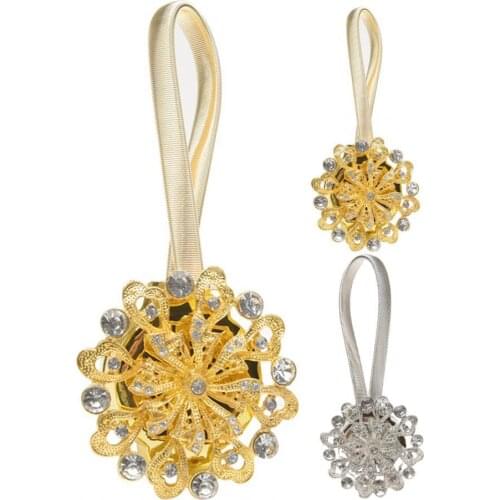 80%HOTCurtain Holder Punch Free Anti-deform Metal Flower Shaped Curtain Tieback Supplies for Home