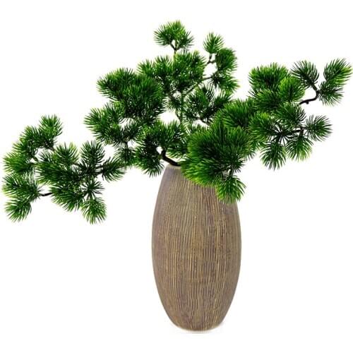 38CM Artificial plant small pine tree mini simulation pine branches leaves bonsai accessory floral decor plants Green Pine Tree
