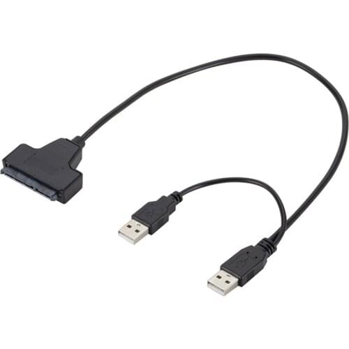 USB 2.0 to SATA 7 15 Pin Hard Drive Adapter Cable HDD SSD Hard Disk Drive Converter Cord Wires Solid for 2.5 inch Laptop