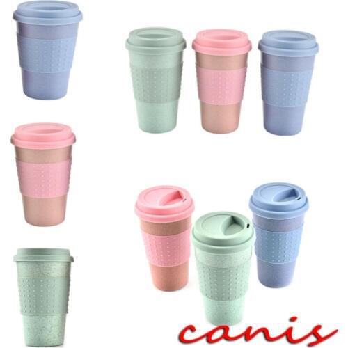 Reusable Bamboo Fibre Ecoffee Cups Eco Friendly Travel Coffee Mugs 12oz 14oz