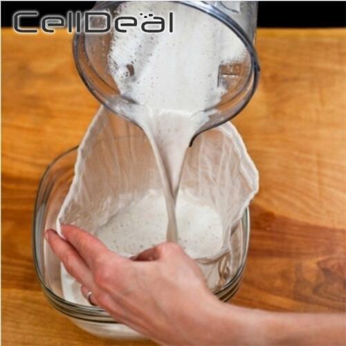 CellDeal Reusable Tea Bag Nylon Bag Food Grade Fine Mesh Nylon Filter Bag Cheesecloth Coffee Filter Fruit Juice Soymilk Wine
