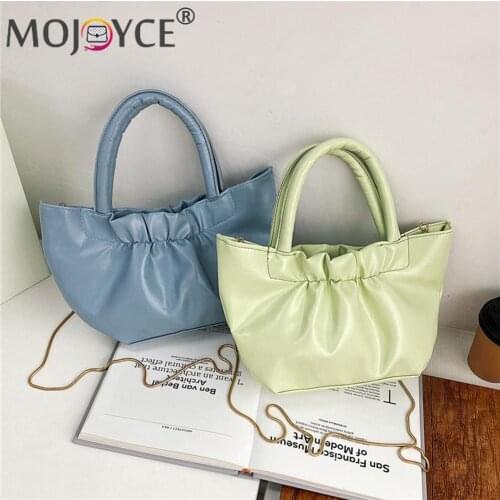 Fashion Women PU Leather Thin Chain Shoulder Crossbody Bag Casual All-match Pure Color Large Cpacity Travel Zipper Handbags