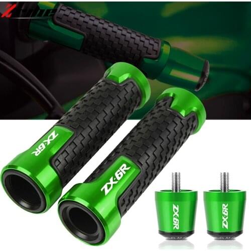 Motorcycle Handlebar Grip Aluminum Handle Bar Ends Cap Plug For Kawasaki ZX6R ZX-6R 2000 2001 2002 2003 2004 2005 2006 2007 2008