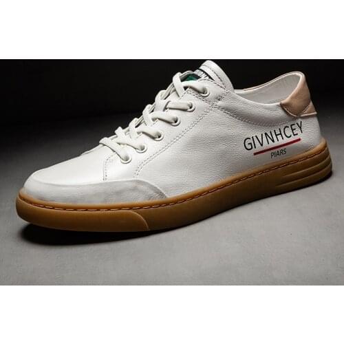 WEH shoe leather brand New High Quality Shoes Men Male Footwear Fashion Luxury White shoe man casual Cow Leather Mens Sneakers