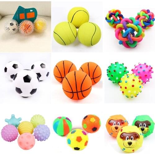 Pet dog ball toy 1 piece puppy squeaky squeaky diameter 6 cm rubber chew puppy toy dog clean teeth toy dog French bulldog