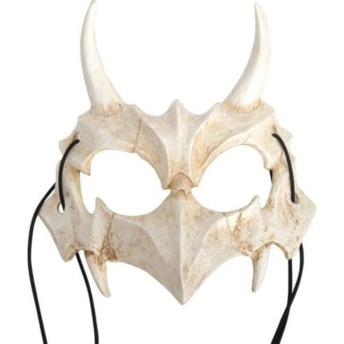 New Japanese Anime Dragon God Tiger Skeleton Half Face Mask Halloween Animal Cosplay Mask Carnival Theme Party Props Fierce Mask