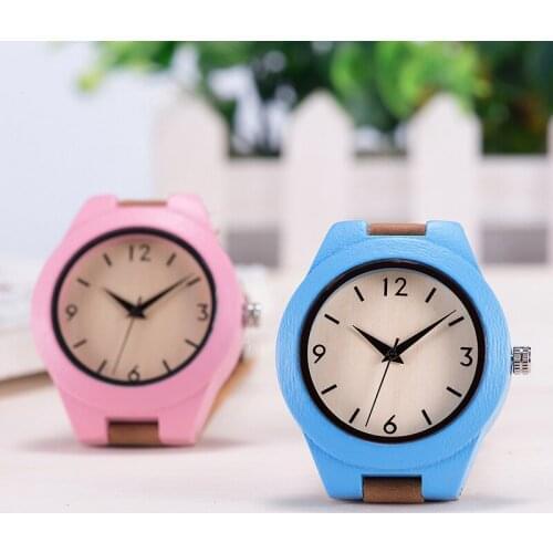 Original Brand BOBO BIRD Women Wristwatches Handmade Three Colors Wood Watches With Genuine Leather relogio feminino OEM