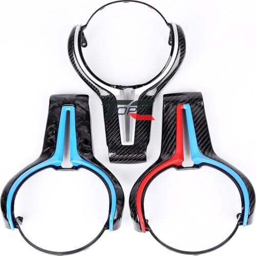 Real Carbon Fiber Steering Wheel Trim Cover For BMW M 1 3 4 Series X3 X4 F80 F82 F06 F10 F15 F16 F20 F30 F31 F32 F33 F36 F25 F26