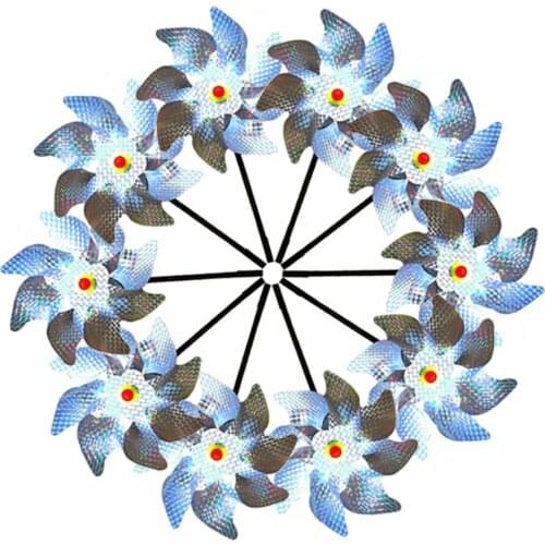 Bird Scarer Repeller Bird-Scaring Equipment Extra Sparkly Pin Wheel Casters 10Pcs Polyester PVC Airports Outdoor Ponds Windmill