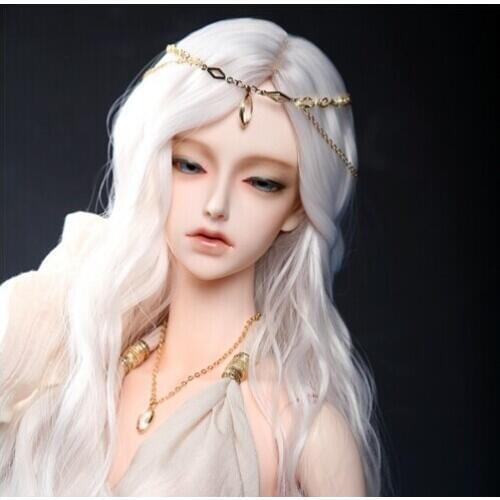 Bjd Sd doll Wig 1/3 1/4 1/6 1/8 High Temperature Wire Long White Wavy BJD Super Hair Doll Wig