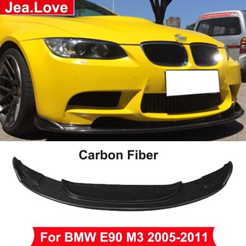 Real Carbon Fiber Front Lip Diffuser Bar Head Chin Bumper Car Body Modification Kit Part For BMW 3 Series E90 M3 2005-2011