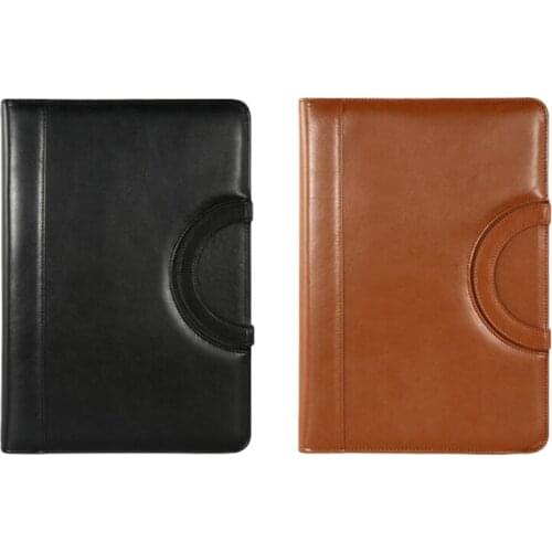 583D Portable PU Leather File Folder with Calculator Multifunction Office Supplies Organizer Zipper Business Briefcase