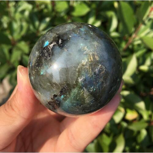 Natural Labradorite Quartz Moonlight Crystal Ball Stone Healing
