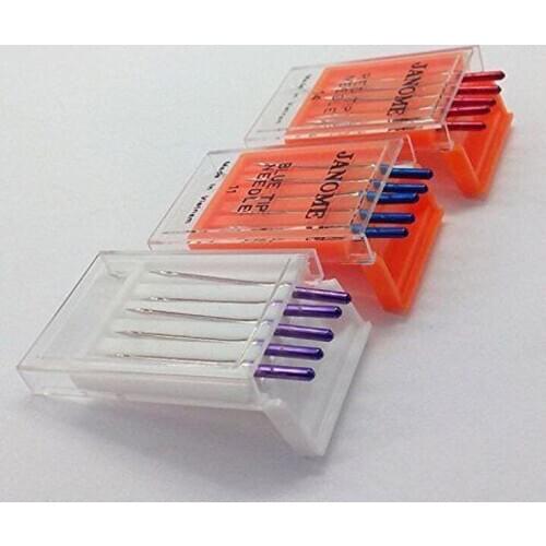 Janome Sewing Machine Blue Tip Needle Size 11 Purple Tip Needles 14 Red Tip 14