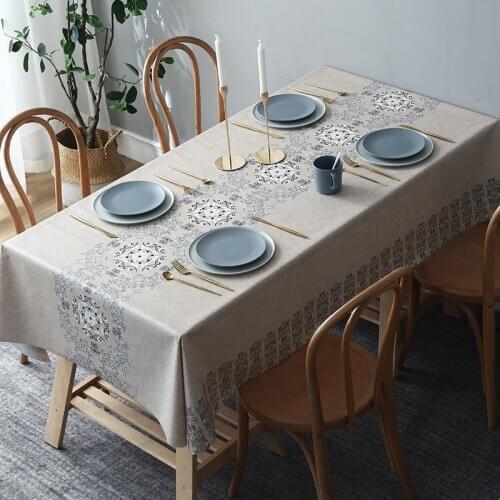 Track On The Table Cloths for Home and Kitchen Decor Pvc Tablecloth Waterproof Oilcloth for Table Kitchen Rectangular Tablecloth