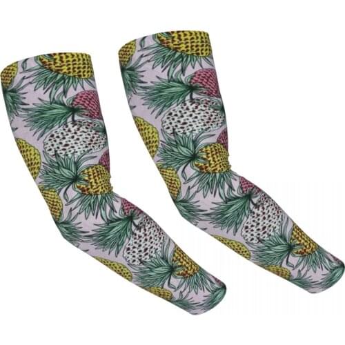 Pineapple Sports Arm Sleeves Sun UV Protection Cycling Fishing Running Ice Silk Sleeve Anti-Sunburn Cuff