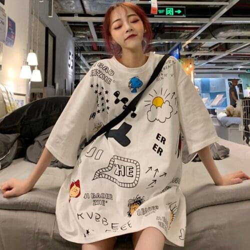 Loose Plus Size Student Short-Sleeved Top Half-Sleeved T-Shirt Female Summer Trend