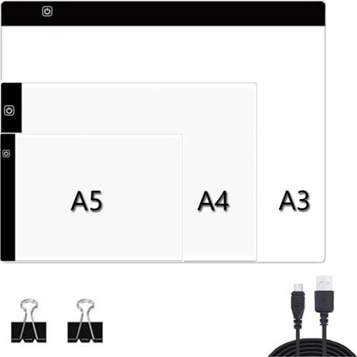 A3 A4/A5 Size Three Level Dimmable Led Light Pad,Tablet Eye Protection Easier for Diamond Painting Embroidery Tools Accessories