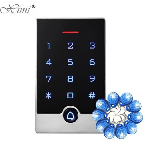 2000 Users Waterproof 125Khz RFID Standalone Access Controller Backlight Touch Keypad 13.56MHZ IC Card Access Control System
