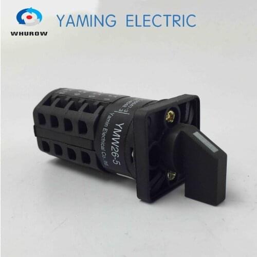 Yamin Electric YMW26-5/4 control switch 4 knots 5A 3 position Universal changeover rotary cam switch interruptor
